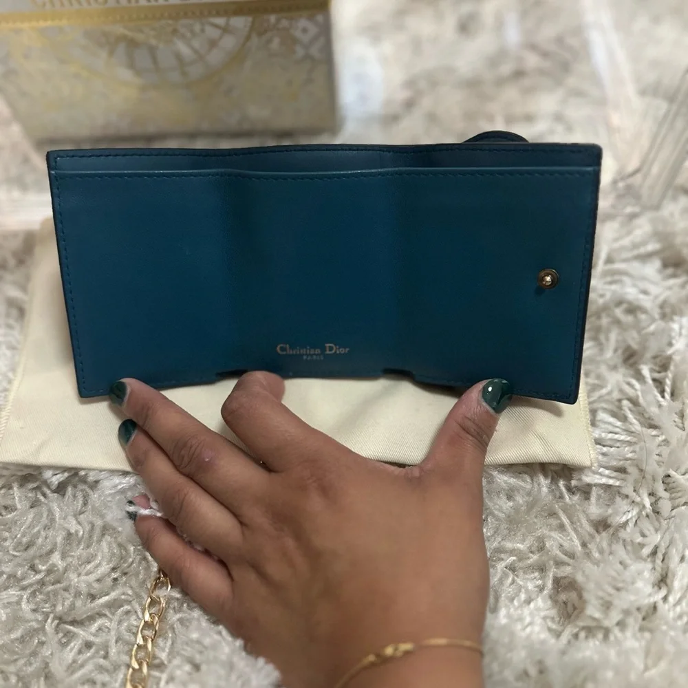 **RARE** DIOR Leather Saddle Lotus Wallet